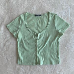 Brandy Melville Button Up Crop Top
